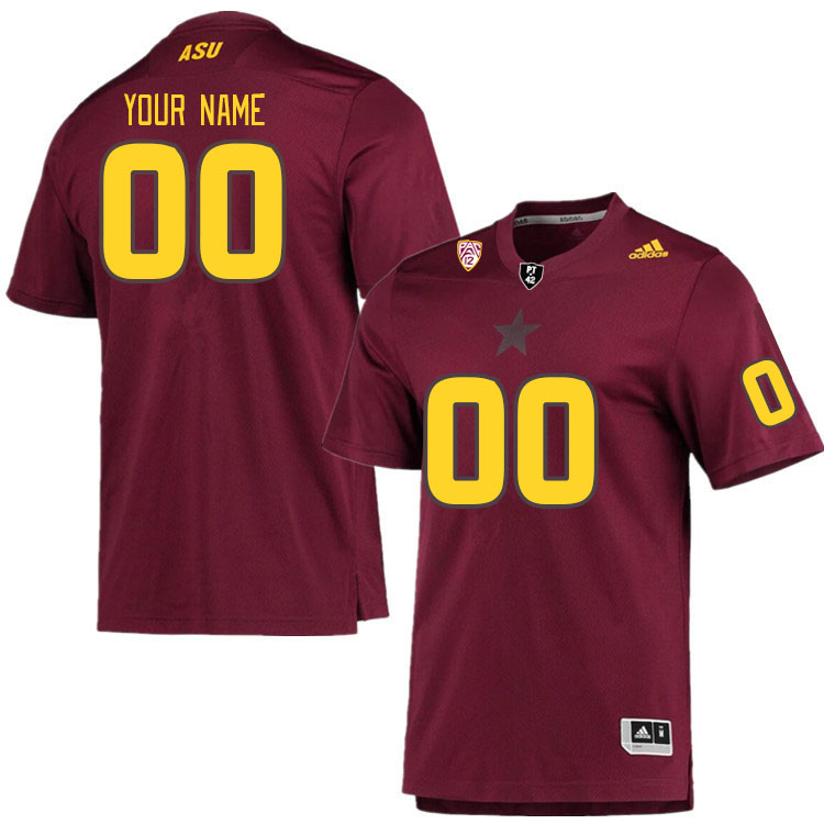 Custom Arizona State Sun Devils Name And Number College Football Jerseys Stitched-Maroon